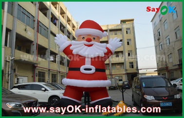 Tinggi Kustom Dekorasi Liburan Tiup, Luar Ruangan Inflatable Santa Claus