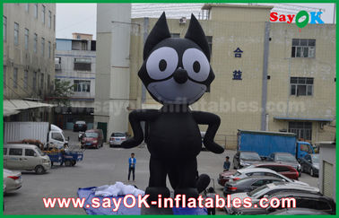 6mH Oxford Cloth Black Inflatable Cartoon Characters, Inflatable Cat
