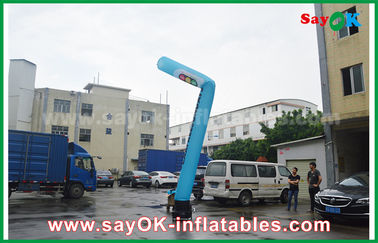 Inflatable Waving Man 3-5mH Blue AIr Dancer Dengan Logo Dan Nama Perusahaan Untuk Periklanan