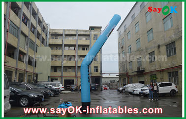 Inflatable Waving Man 3-5mH Blue AIr Dancer Dengan Logo Dan Nama Perusahaan Untuk Periklanan