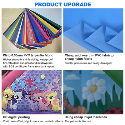 Desain 3D Gratis 0.55mm PVC Tarpaulin Natal Inflatable Bouncing Castle Gingerbread Bounce House dengan Blower