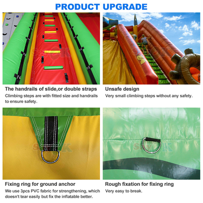 Desain 3D Gratis 0.55mm PVC Tarpaulin Natal Inflatable Bouncing Castle Gingerbread Bounce House dengan Blower