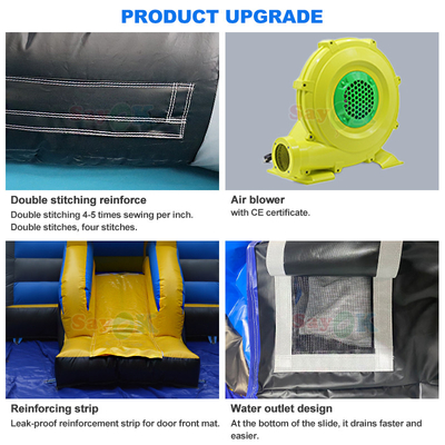Desain 3D Gratis 0.55mm PVC Tarpaulin Natal Inflatable Bouncing Castle Gingerbread Bounce House dengan Blower