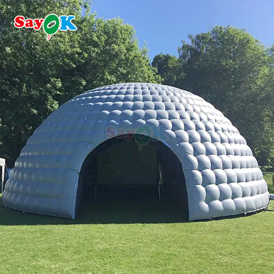 8m 26ft tahan lama kain Oxford besar Inflatable Igloo Dome tenda dengan udara Blower