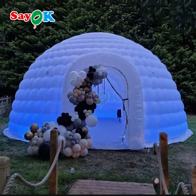 8m 26ft tahan lama kain Oxford besar Inflatable Igloo Dome tenda dengan udara Blower