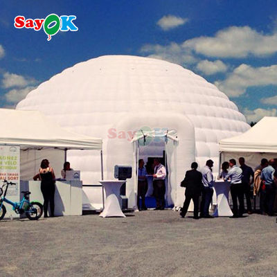 Waterproof Oxford Kain warna-warni LED Lampu luar Dome Inflatable Igloo Tent dengan Blower