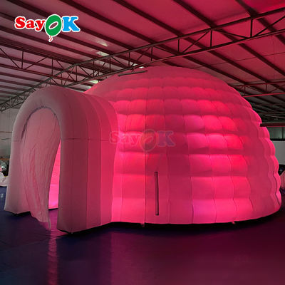 8m Waterproof Outdoor Party Event Disco Igloo Dome Tenda Inflatable Dengan Lampu Led