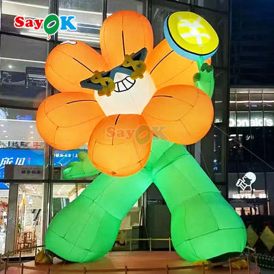 Customized Giant Lighting Inflatable Rich Flower Untuk Dekorasi Iklan