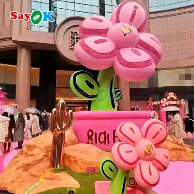 Customized Giant Lighting Inflatable Rich Flower Untuk Dekorasi Iklan