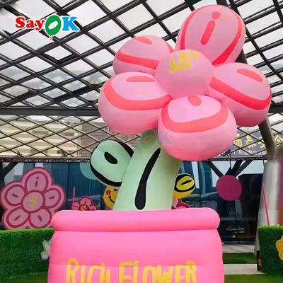 Customized Giant Lighting Inflatable Rich Flower Untuk Dekorasi Iklan