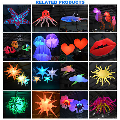 Desain 3D Gratis Komersial Raksasa Inflatable Bunga Kaya Inflatables Bunga Pot Dengan Lampu LED