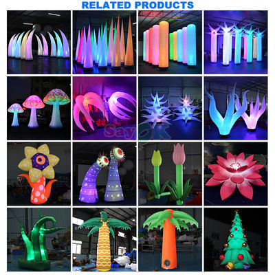 Desain 3D Gratis Komersial Raksasa Inflatable Bunga Kaya Inflatables Bunga Pot Dengan Lampu LED