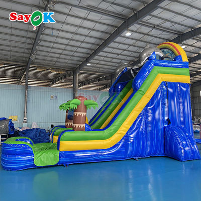 Grosir Karikatur Inflatable Trampoline Slide Raksasa Inflatable Bouncer Slide Besar Dewasa Inflatable Water Slide dengan kolam renang