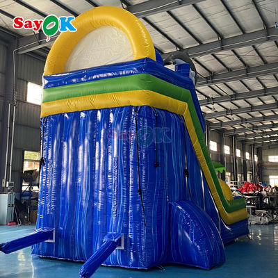Grosir Karikatur Inflatable Trampoline Slide Raksasa Inflatable Bouncer Slide Besar Dewasa Inflatable Water Slide dengan kolam renang