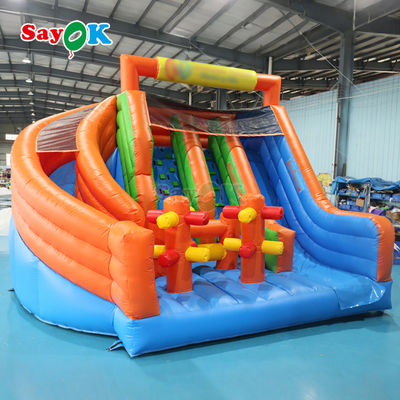 Slide Inflatable Raksasa PVC Inflatable Dry Double Slide Commercial Inflatable Slide Bounce House untuk disewa