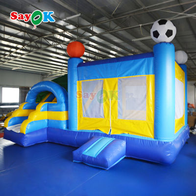Komersial Kelas Inflatable Bounce House Dengan Slide Inflatable Bounce House Bouncy Castle Untuk Taman Mainan