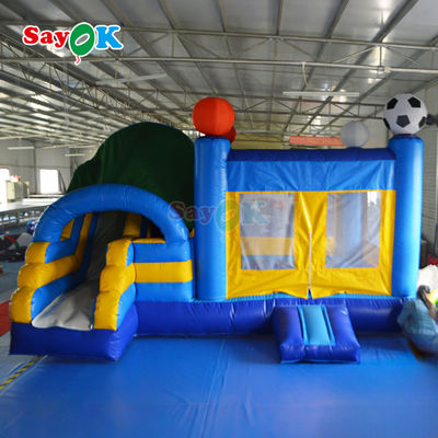 Komersial Kelas Inflatable Bounce House Dengan Slide Inflatable Bounce House Bouncy Castle Untuk Taman Mainan