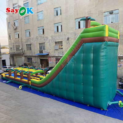 Komersial Grade Air Inflatable Double Slide Pohon Sawit Air Slide Inflatable untuk Anak-anak dan Dewasa