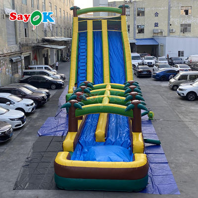 Komersial Grade Air Inflatable Double Slide Pohon Sawit Air Slide Inflatable untuk Anak-anak dan Dewasa