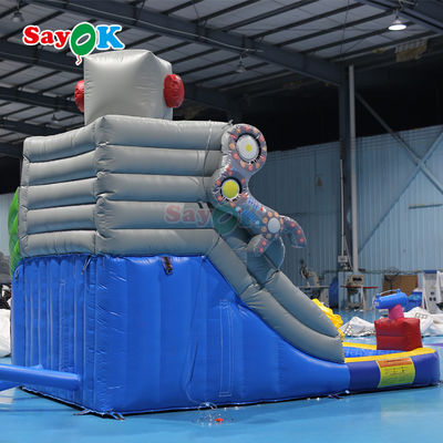 Taman bermain besar anak-anak benteng melompat tema kartun melompat bouncer anak-anak inflatables benteng bouncer inflatable dengan blower