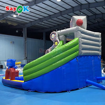 Taman bermain besar anak-anak benteng melompat tema kartun melompat bouncer anak-anak inflatables benteng bouncer inflatable dengan blower