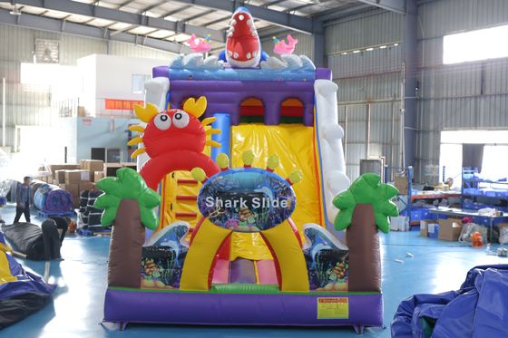 Custom Printed Inflatable Dry Slide dengan Desain Bouncy Castle untuk Acara Anak