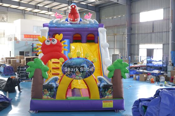 Custom Printed Inflatable Dry Slide dengan Desain Bouncy Castle untuk Acara Anak