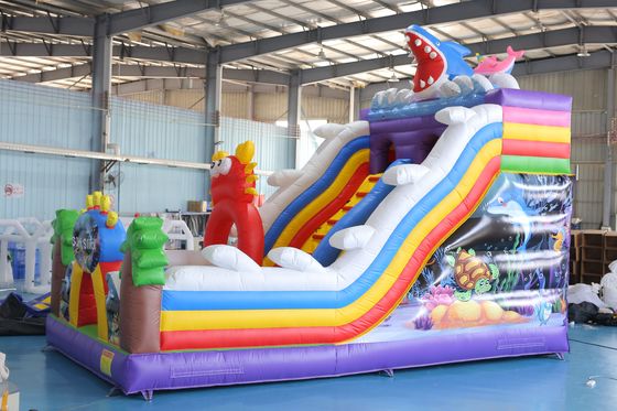 Custom Printed Inflatable Dry Slide dengan Desain Bouncy Castle untuk Acara Anak