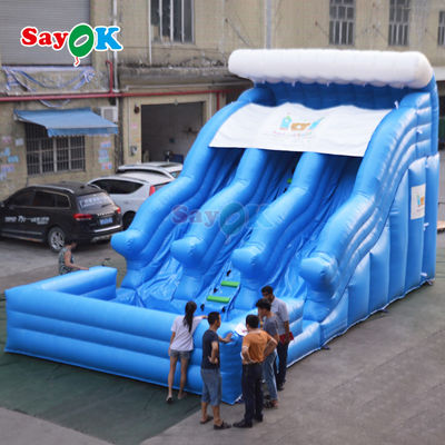 Slide Air Inflatable Raksasa Slide Air Inflatable Untuk Dewasa Kolam Kolam Inflatable Dengan Slide