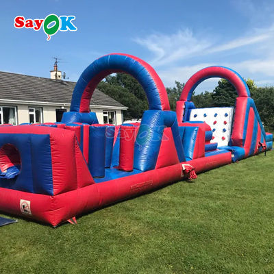 Kursus rintangan kembung double-stitched Inflatables Outdoor Giant Inflatable Obstacle Course untuk orang dewasa
