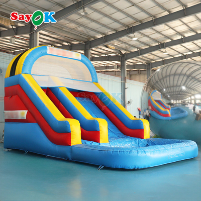 Keamanan Bouncy Castle Dengan Slide Sesuaikan Bounce House Air Slide Inflatable Kids Outdoor