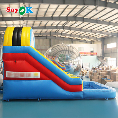 Keamanan Bouncy Castle Dengan Slide Sesuaikan Bounce House Air Slide Inflatable Kids Outdoor