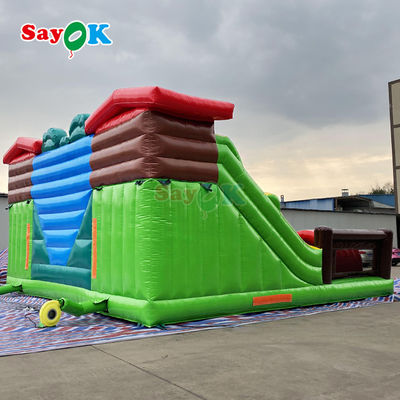 Kursus rintangan berwarna-warni yang dapat diembun untuk permainan olahraga di dalam dan luar ruangan yang dapat diembun Kastil yang bisa diembun dengan slide