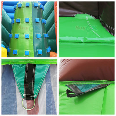 Kursus rintangan berwarna-warni yang dapat diembun untuk permainan olahraga di dalam dan luar ruangan yang dapat diembun Kastil yang bisa diembun dengan slide