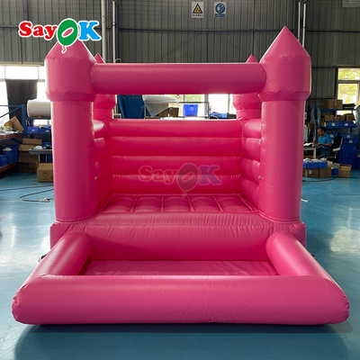 Sayok PVC Kustom Kecil Tiup Pernikahan Bouncer Rumah Pantul Tiup Merah Muda untuk Pesta Luar Ruangan