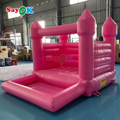Sayok PVC Kustom Kecil Tiup Pernikahan Bouncer Rumah Pantul Tiup Merah Muda untuk Pesta Luar Ruangan