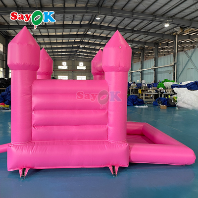 Sayok PVC Kustom Kecil Tiup Pernikahan Bouncer Rumah Pantul Tiup Merah Muda untuk Pesta Luar Ruangan