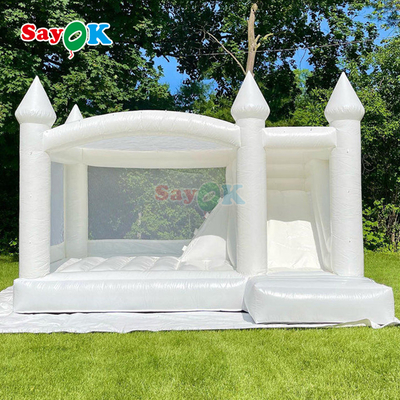 Sayok Komersial PVC Inflatable Bouncer Slide Combo White Inflatable Wedding Bounce House