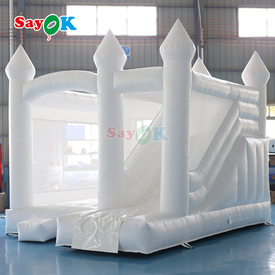 Sayok Komersial PVC Inflatable Bouncer Slide Combo White Inflatable Wedding Bounce House