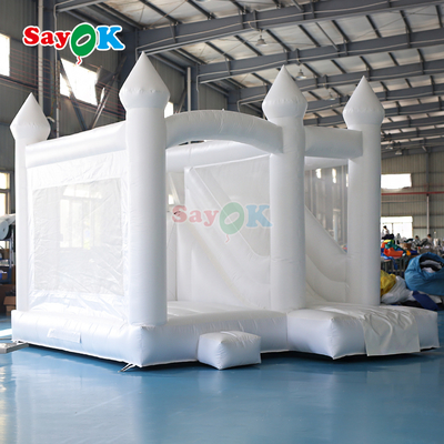 Sayok Komersial PVC Inflatable Bouncer Slide Combo White Inflatable Wedding Bounce House
