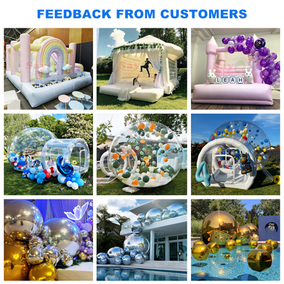 Sayok Komersial PVC Inflatable Bouncer Slide Combo White Inflatable Wedding Bounce House