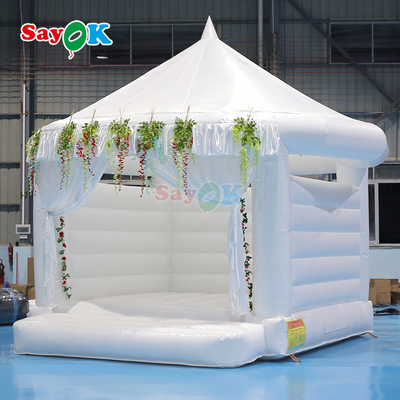 Sayok White Inflatable Bounce House Outdoor Party Wedding Bouncy Castle Castle Inflatables