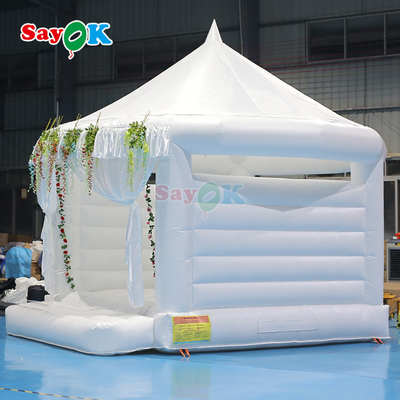 Sayok White Inflatable Bounce House Outdoor Party Wedding Bouncy Castle Castle Inflatables
