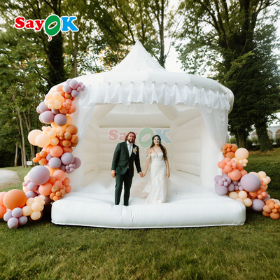 Sayok White Inflatable Bounce House Outdoor Party Wedding Bouncy Castle Castle Inflatables