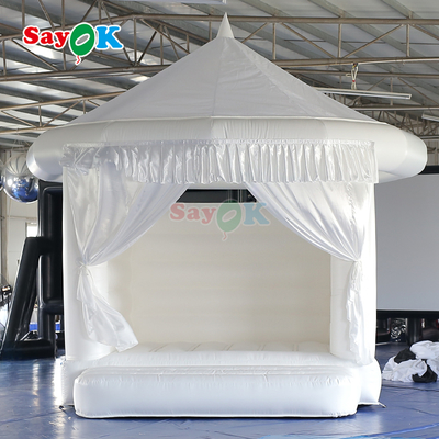 Istana Bouncy Tiup Pernikahan Luar Ruangan Putih Rumah Pantul Tiup