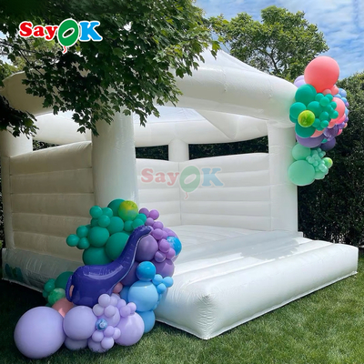 Customized White Inflatable Bouncy Castle untuk pesta pernikahan di luar ruangan