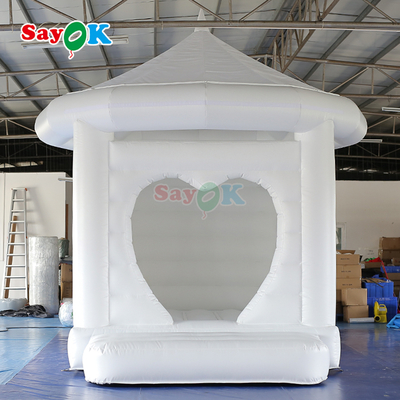 Customized White Inflatable Bouncy Castle untuk pesta pernikahan di luar ruangan