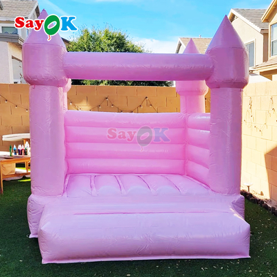 Sayok Rumah Pantul Kecil Tiup Merah Muda Inflatables Putih Istana Boucy untuk Pesta Ulang Tahun