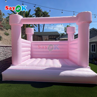 Sayok Rumah Pantul Kecil Tiup Merah Muda Inflatables Putih Istana Boucy untuk Pesta Ulang Tahun