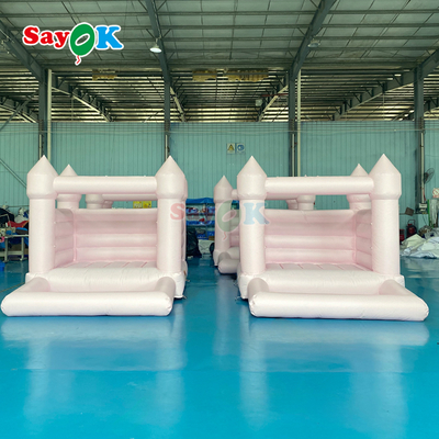 Sayok Rumah Pantul Kecil Tiup Merah Muda Inflatables Putih Istana Boucy untuk Pesta Ulang Tahun